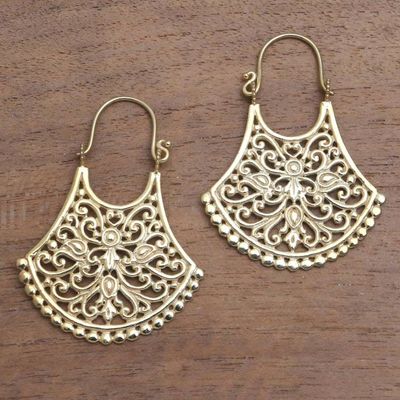 Alternate image for Openwork 18k Gold Plated Brass Drop Earrings from Bali Alam Bali