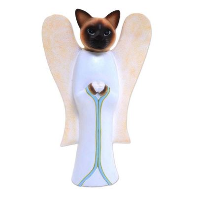 Alternate image for Wood statuette Angelic Siamese Cat