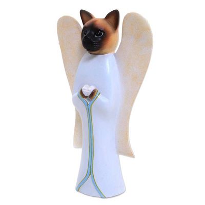 Alternate image for Wood statuette Angelic Siamese Cat