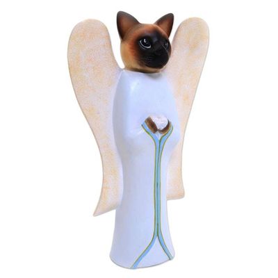 Alternate image for Wood statuette Angelic Siamese Cat