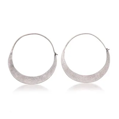 Primary image for Modern Sterling Silver Hoop Earrings from Bali Crescent Soul