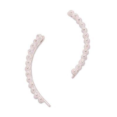 Alternate image for Hand Made Sterling Silver Ear Climber Earrings from Java Shining Stupas