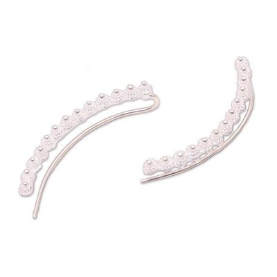 Alternate image for Hand Made Sterling Silver Ear Climber Earrings from Java Shining Stupas