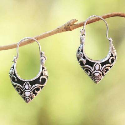 Primary image for Handmade Sterling Silver Hoop Earrings from Bali Fine Blossoms