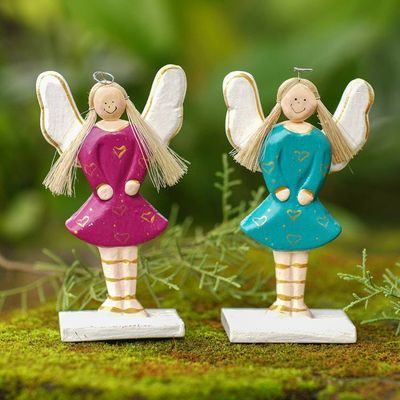 Primary image for Handmade Balinese Holiday Decor Pair Holiday Happiness