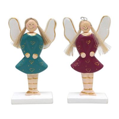 Alternate image for Handmade Balinese Holiday Decor Pair Holiday Happiness