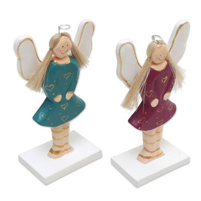 Alternate image for Handmade Balinese Holiday Decor Pair Holiday Happiness