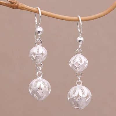 Primary image for Filigree Sterling Silver Dangle Earrings Handmade in Java Luminous Lanterns