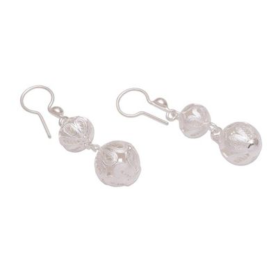 Alternate image for Filigree Sterling Silver Dangle Earrings Handmade in Java Luminous Lanterns