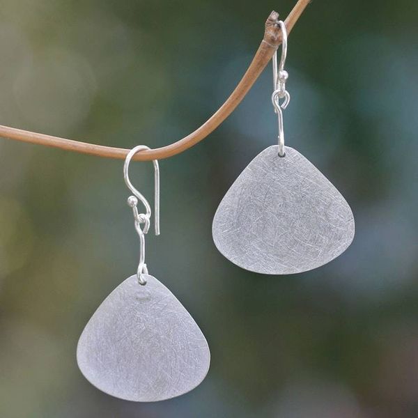 Alternate image for Artisan Crafted Sterling Silver Earrings from Bali Butterfly Wings