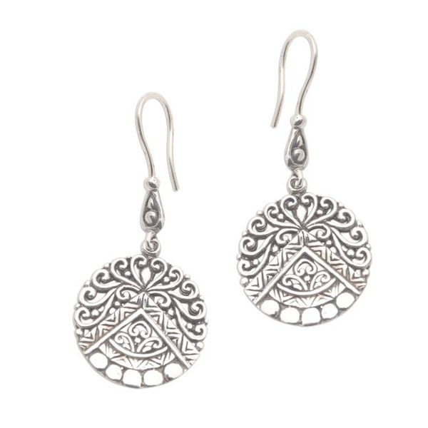 Alternate image for Hand Crafted Sterling Silver Dangle Earrings Agung Peak