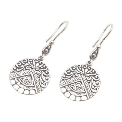 Alternate image for Hand Crafted Sterling Silver Dangle Earrings Agung Peak