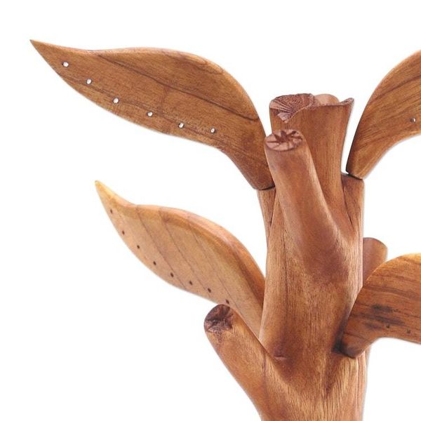Alternate image for Hand Carved Wood Tree Jewelry Stand Reserved Tree