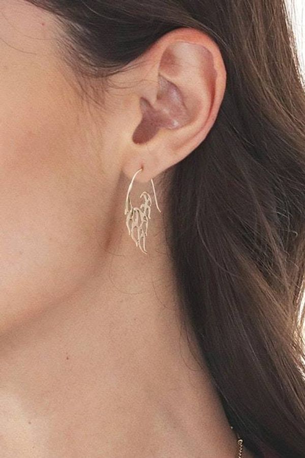 Alternate image for Indonesian Handmade Sterling Silver Flame Drop Earrings Dancing Flames
