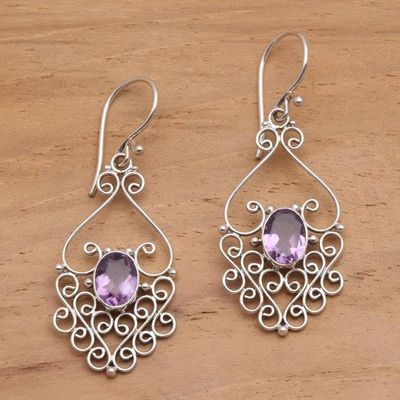 Primary image for Hand Crafted Sterling Silver and Amethyst Earrings Bali Dynasty