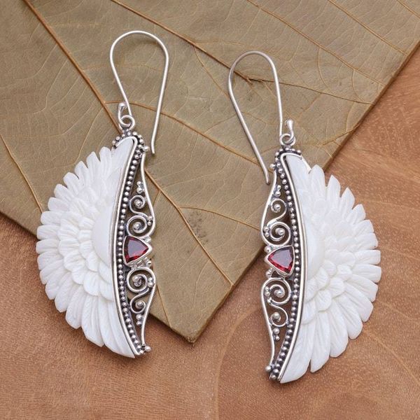 Alternate image for Garnet Dangle Earrings from Bali Gate of Olympus