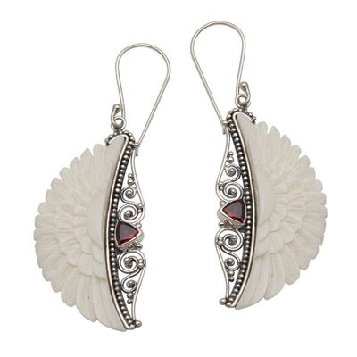 Alternate image for Garnet Dangle Earrings from Bali Gate of Olympus