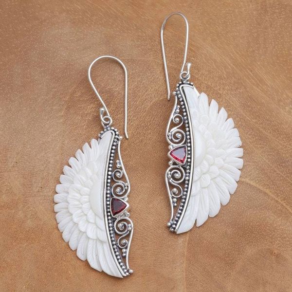 Alternate image for Garnet Dangle Earrings from Bali Gate of Olympus