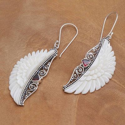 Alternate image for Garnet Dangle Earrings from Bali Gate of Olympus