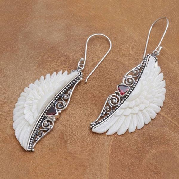 Alternate image for Garnet Dangle Earrings from Bali Gate of Olympus
