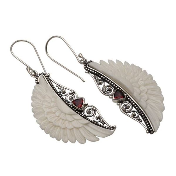 Alternate image for Garnet Dangle Earrings from Bali Gate of Olympus
