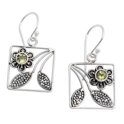 Alternate image for Handcrafted Indonesian Sterling Silver Dangle Earrings Bali Daisy