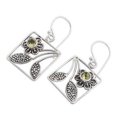 Alternate image for Handcrafted Indonesian Sterling Silver Dangle Earrings Bali Daisy