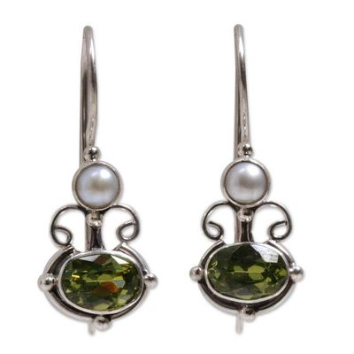 Alternate image for Peridot Sterling Silver Drop Earrings Sunrise Spirit