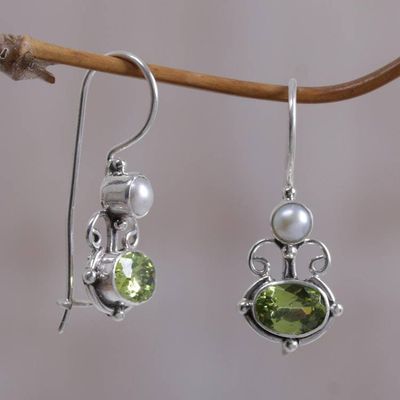 Alternate image for Peridot Sterling Silver Drop Earrings Sunrise Spirit