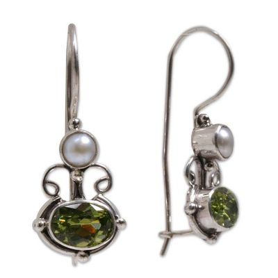 Alternate image for Peridot Sterling Silver Drop Earrings Sunrise Spirit