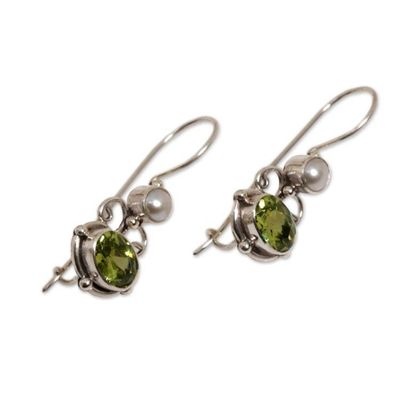 Alternate image for Peridot Sterling Silver Drop Earrings Sunrise Spirit