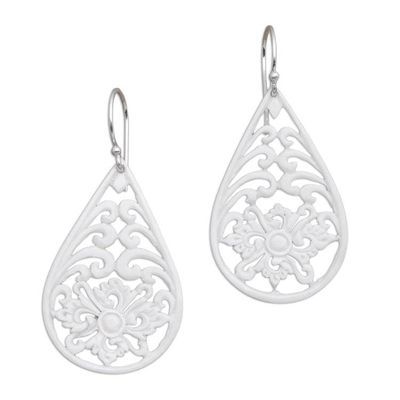 Alternate image for Bone Dangle Earrings with Intricate Openwork from Bali Bali Pride