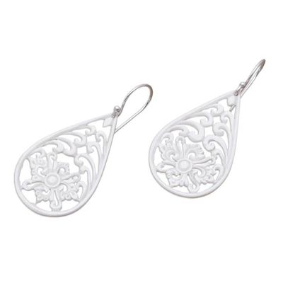 Alternate image for Bone Dangle Earrings with Intricate Openwork from Bali Bali Pride