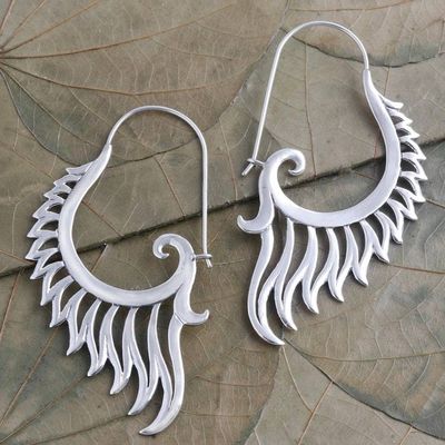 Primary image for Hand Made Sterling Silver Drop Earrings Spirit Fire