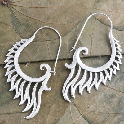 Alternate image for Hand Made Sterling Silver Drop Earrings Spirit Fire