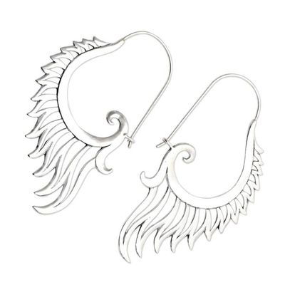 Alternate image for Hand Made Sterling Silver Drop Earrings Spirit Fire