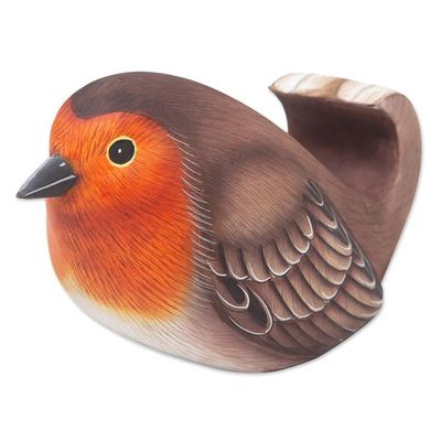 Alternate image for Wood Bird Cell Phone Stand Carved and Painted by Hand Robins Call