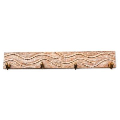 Alternate image for Whitewashed Wood Coat or Key Rack with Dolphin Hooks Dolphin Beach