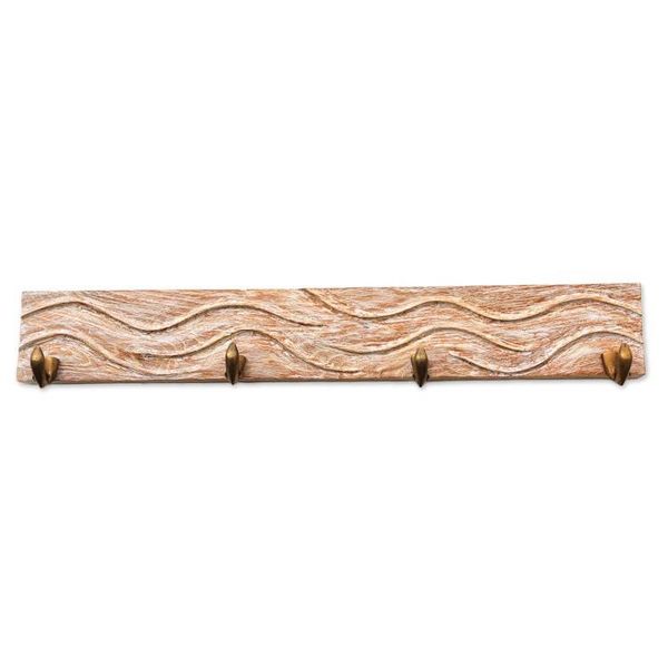 Alternate image for Whitewashed Wood Coat or Key Rack with Dolphin Hooks Dolphin Beach