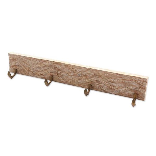 Alternate image for Whitewashed Wood Coat or Key Rack with Dolphin Hooks Dolphin Beach