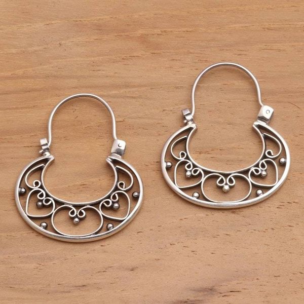 Alternate image for Sterling Silver Hoop Earrings Our Three Hearts