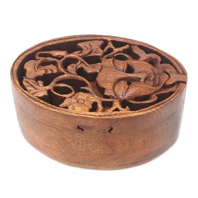 Alternate image for Handcrafted Suar Wood Puzzle Box Bawang Lady