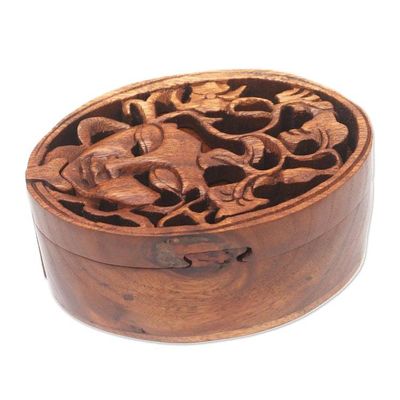 Alternate image for Handcrafted Suar Wood Puzzle Box Bawang Lady