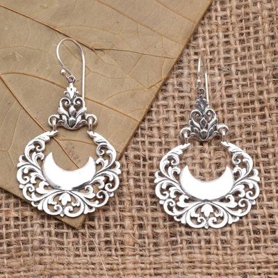 Primary image for Vintage Style Sterling Silver Dangle Earrings Vintage Crescents