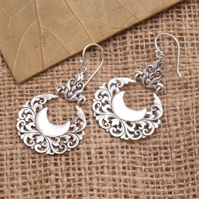 Alternate image for Vintage Style Sterling Silver Dangle Earrings Vintage Crescents