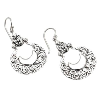Alternate image for Vintage Style Sterling Silver Dangle Earrings Vintage Crescents