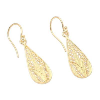 Alternate image for Handmade Gold-Plated Dangle Earrings Heart Strings