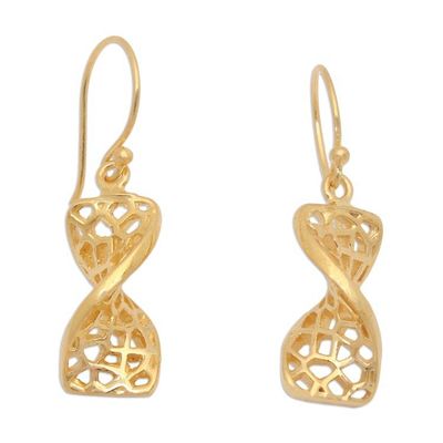 Alternate image for Polished Modern 18k Gold-Plated Dangle Earrings from Bali Dancing Net