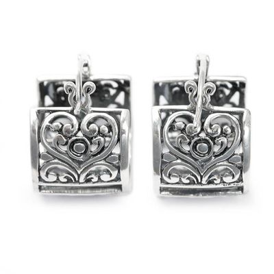 Alternate image for Silver Hoop Earrings with Blue Topaz and 18k Gold Accents Gracious Garden