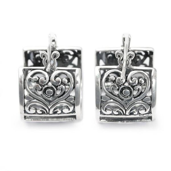 Alternate image for Silver Hoop Earrings with Blue Topaz and 18k Gold Accents Gracious Garden